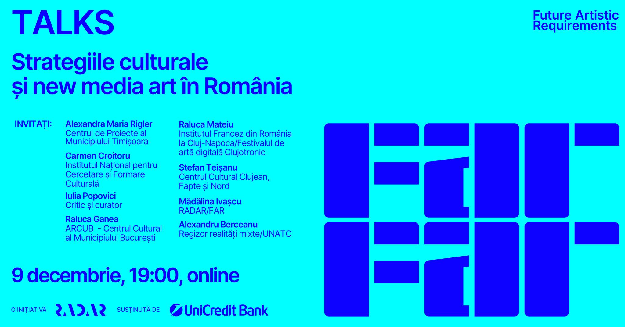 FAR Talks IV – Strategiile culturale și new media art în România