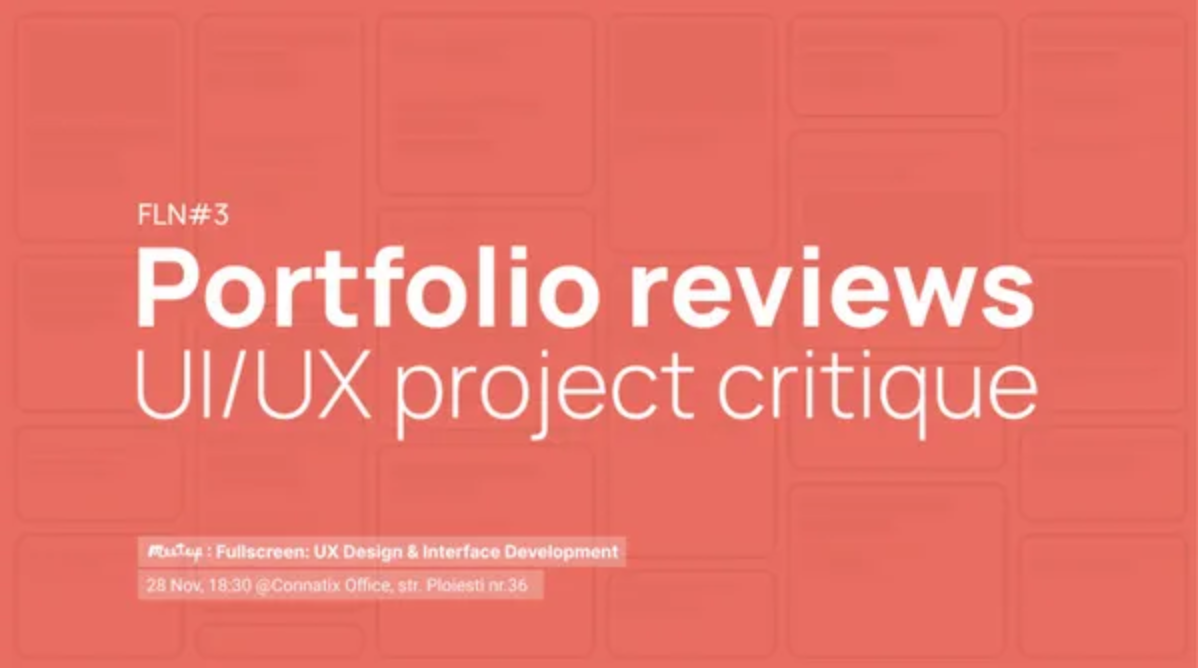 FLN#3: Portfolio reviews & UI/UX project critique